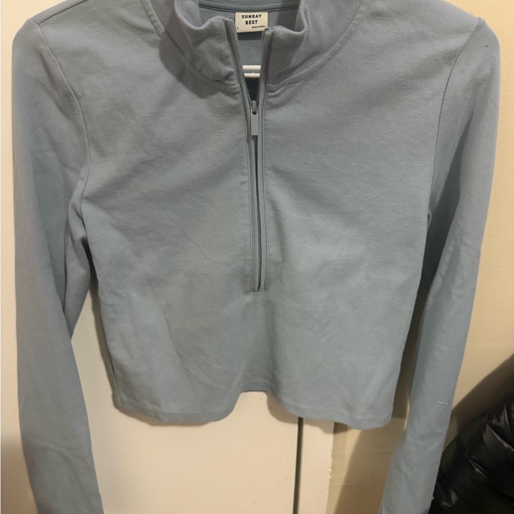 Sunday Best Light Blue Zip-Up Sweatshirt
